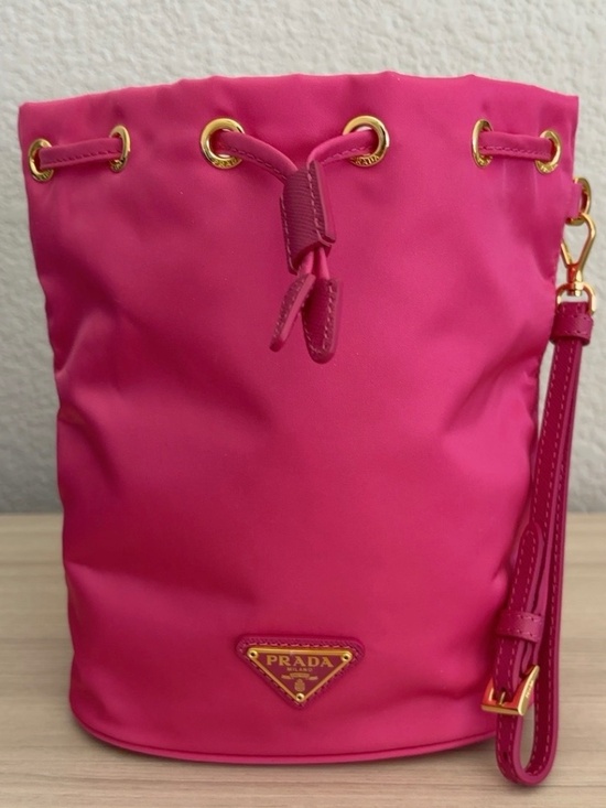 PRADA Handbags - PRADA Fuchsia Tessuto Nylon Drawstring Wristlet Pouch
